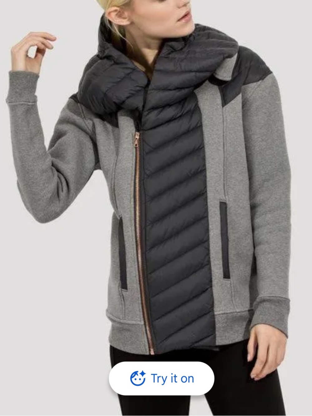 Kit and Ace Liberty Jacket down full zip French Terry Puffer Jacket/coat